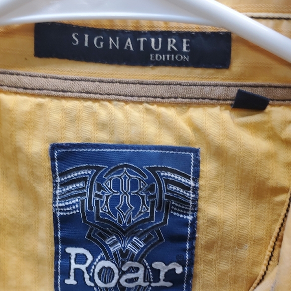 Elelant Roar Mustard Shirt Long sleeve Country Western Biker - Picture 9 of 16